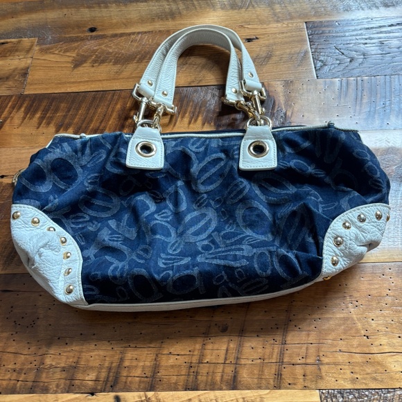 Bebe Las Angeles Purse/Handbag Denim Y2K Bag With Leather and Charms - Picture 13 of 13